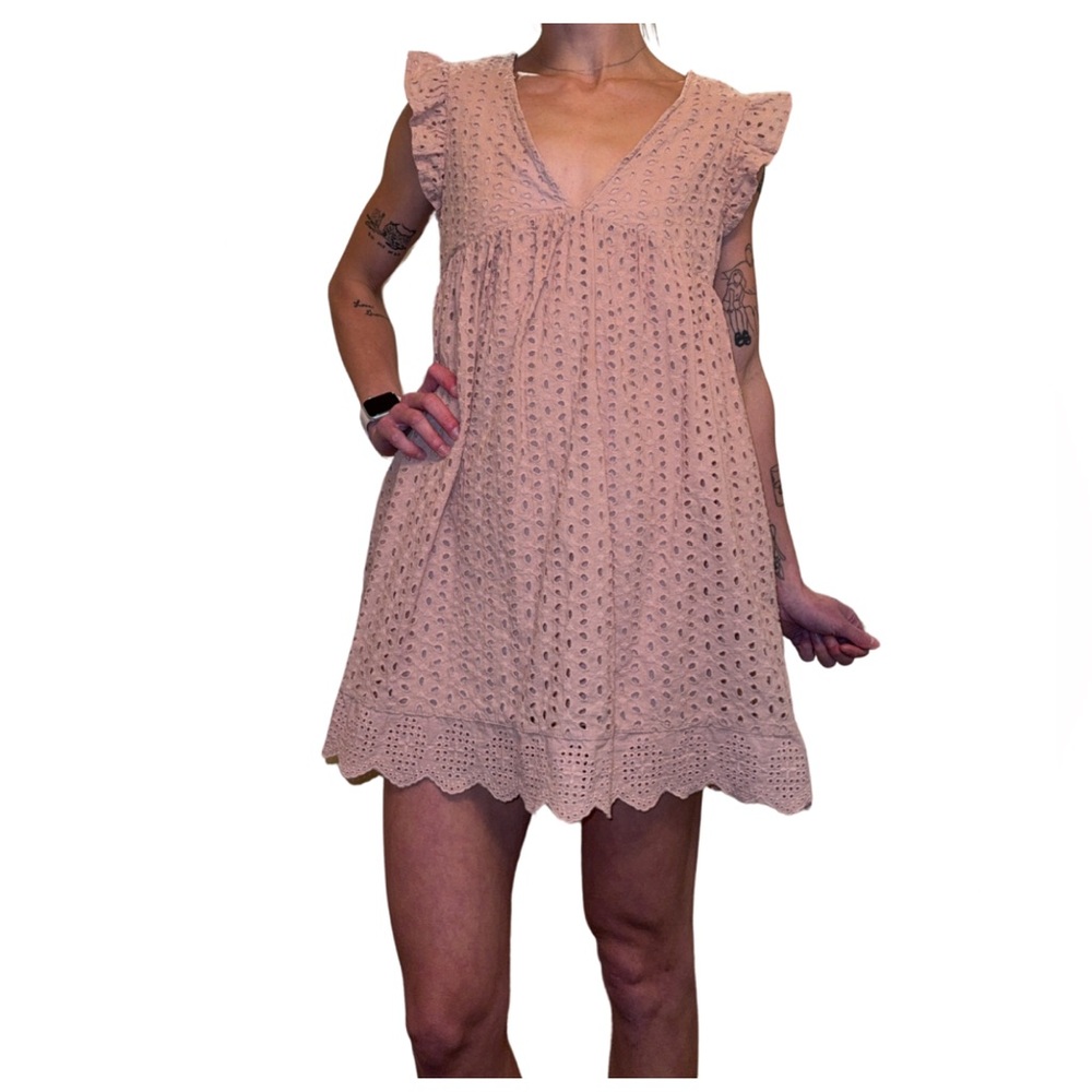 🌷 Amazon Brand Blush Pink Tiered Dress 🌷Size Small